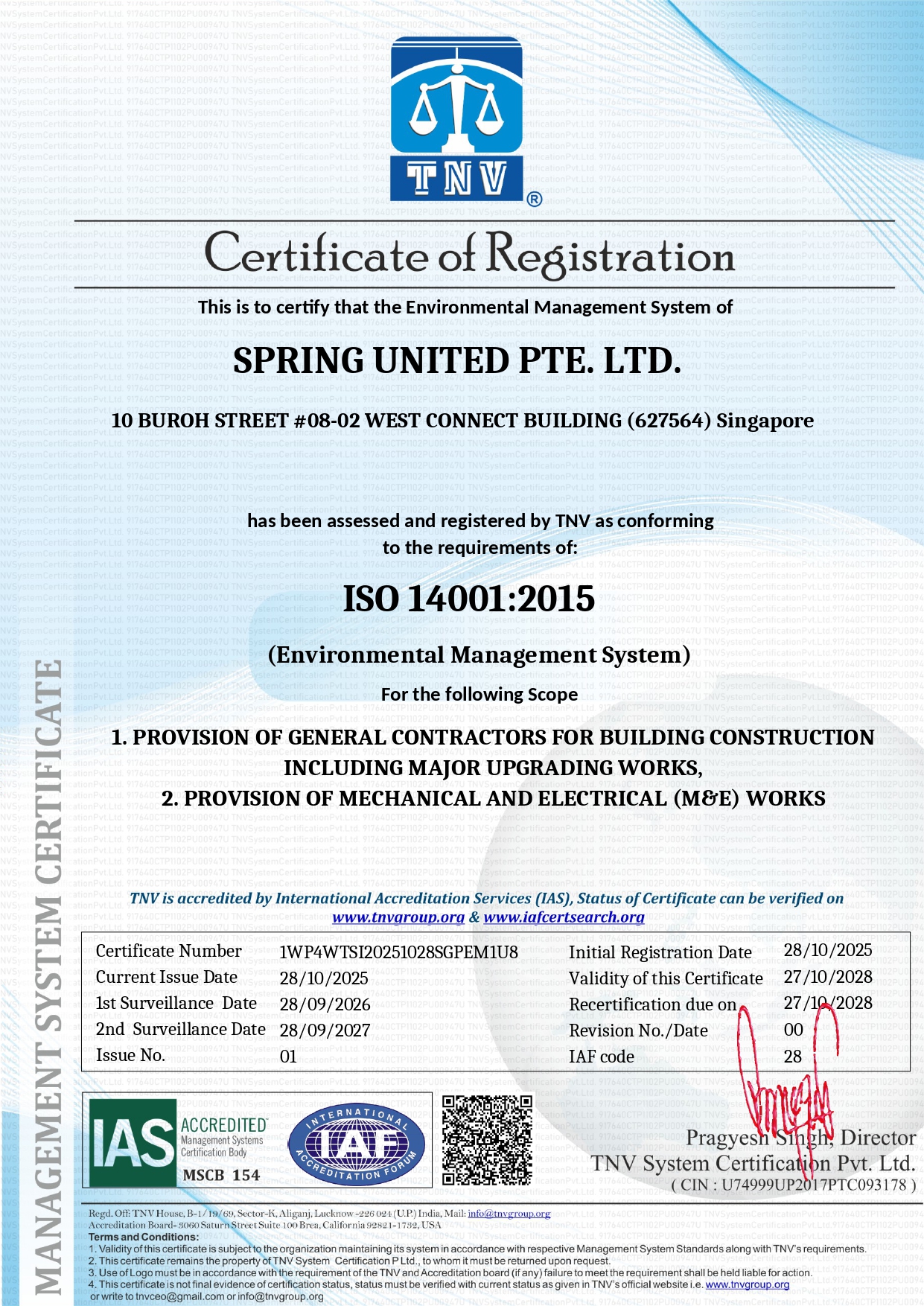 BCA Approved Certificate