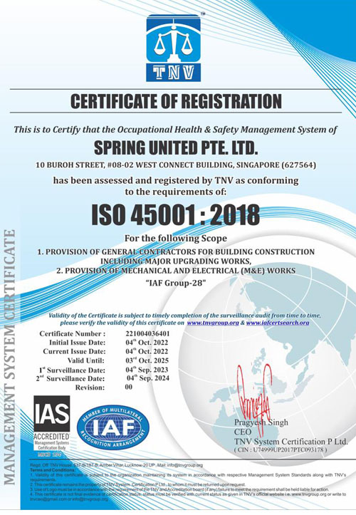 certificate ISO 45001